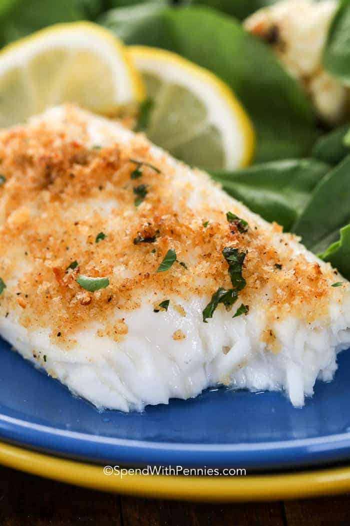 Easy Baked Tilapia with lemon and spinach