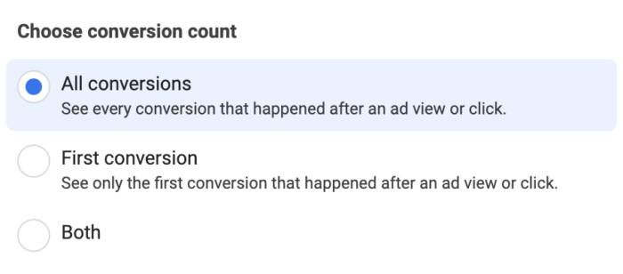 Compare Attribution Settings