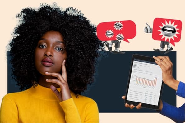 A woman contemplates how to hire a community manager