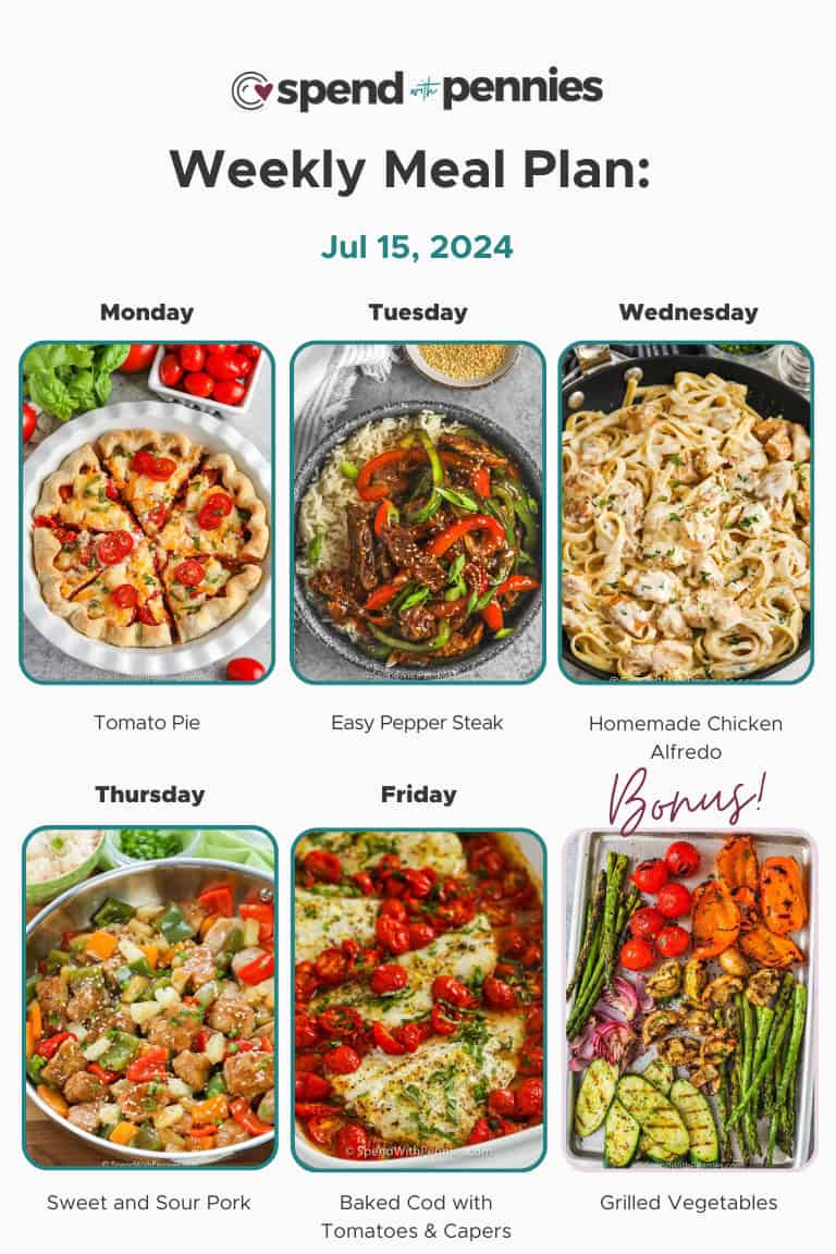 Weekly Meal Plan July 15 2024