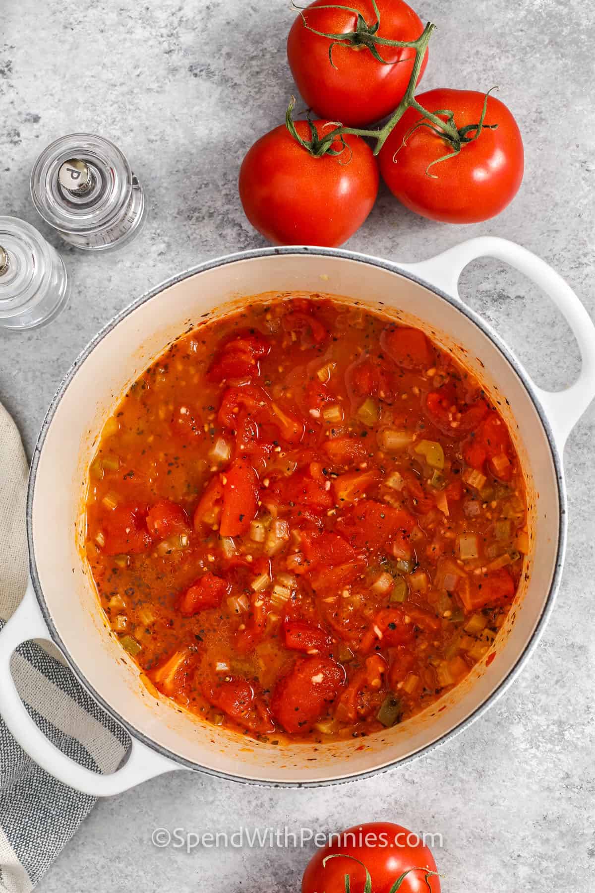 pot of Stewed Tomatoes