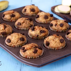 Banana Zucchini Chocolate Chip Muffins