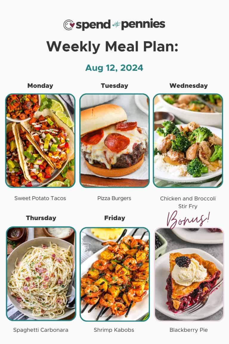 Weekly Meal Plan Aug 12 2024