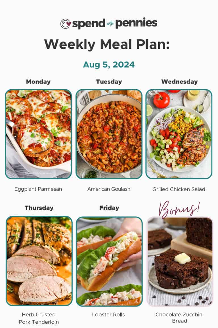 Weekly Meal Plan Aug 5 2024