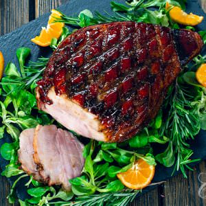 Brown Sugar and Ginger Glazed Ham