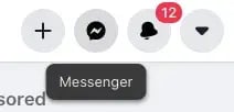 Screenshot showing where the Messenger app appears on Facebook