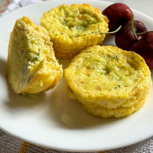 25 High Protein Cottage Cheese Recipes : Watch Learn Eat 15 Plate of 3 cottage cheese egg bites served with 3 cherries - With yellow light