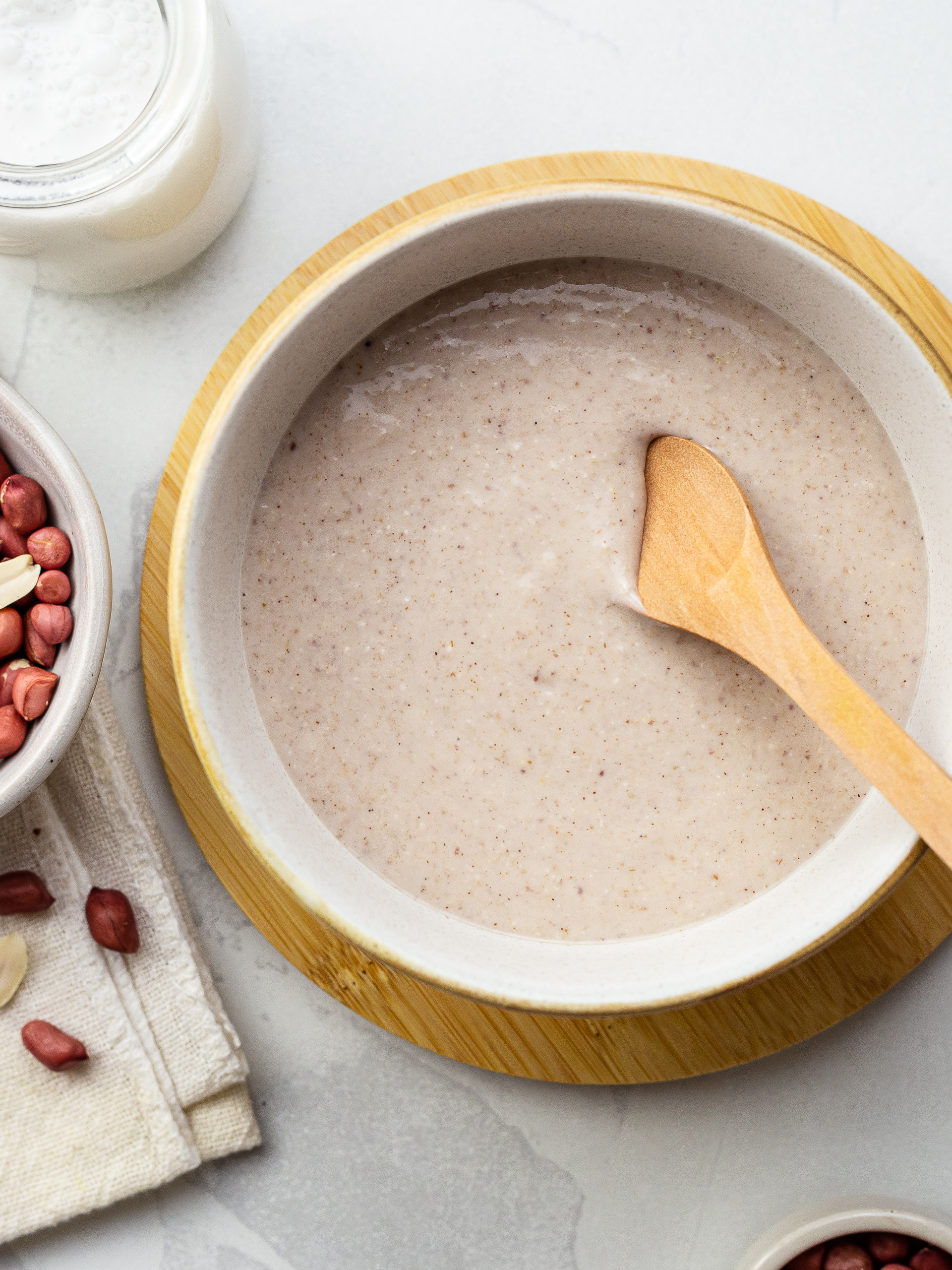 jamaican peanut porridge served in a bowl