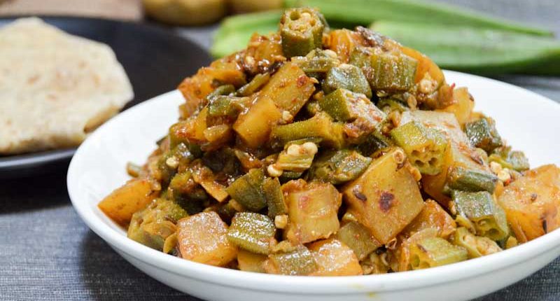 Aloo Bhindi Sabzi | Indian Style Potato and Okra Masala