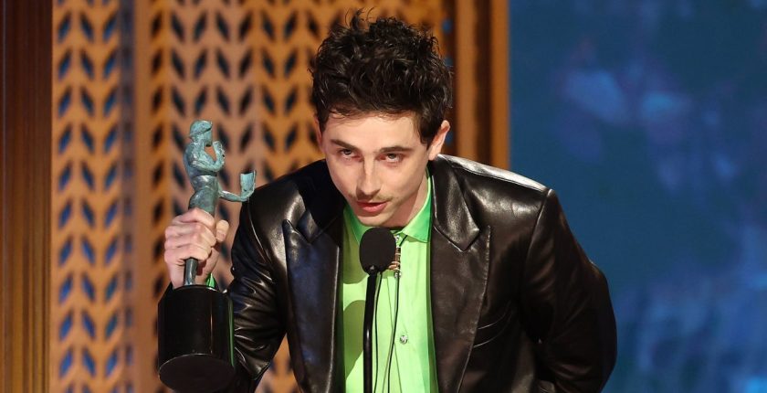 Timothee Chalamet Says He Wants to Be the Greatest in SAG Awards Speech