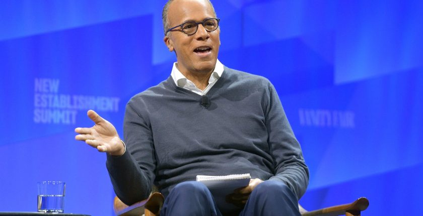 NBC Nightly News anchor Lester Holt speaks onstage during