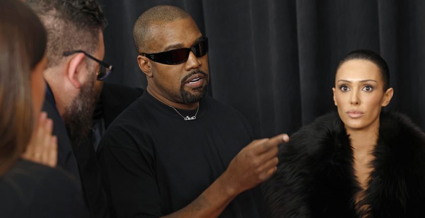 Kanye West and Bianca Censori attend the 67th GRAMMY Awards on February 02, 2025 in Los Angeles, California.