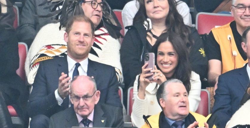 Prince Harry, Meghan Markle's Cute Jumbotron Moment at Invictus Games