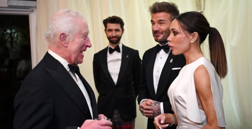 King Charles and Queen Camilla Dine With Stanley Tucci, Beckhams, More