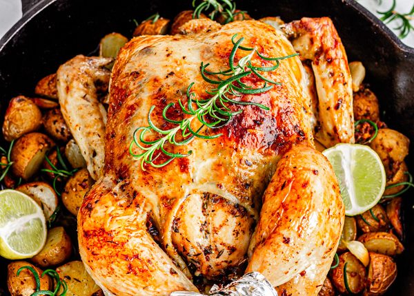 Oven Roasted Whole Chicken with Potatoes & Garlic | Family Meals for Holidays