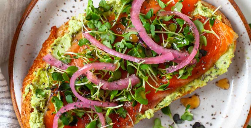 smoked salmon toast with smashed edamame 5 2