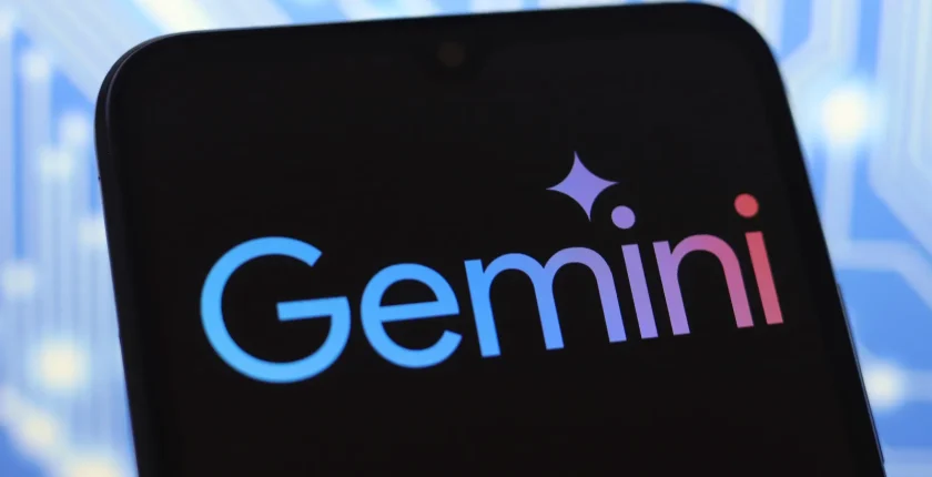 the google gemini logo is displayed on the screen of.webp